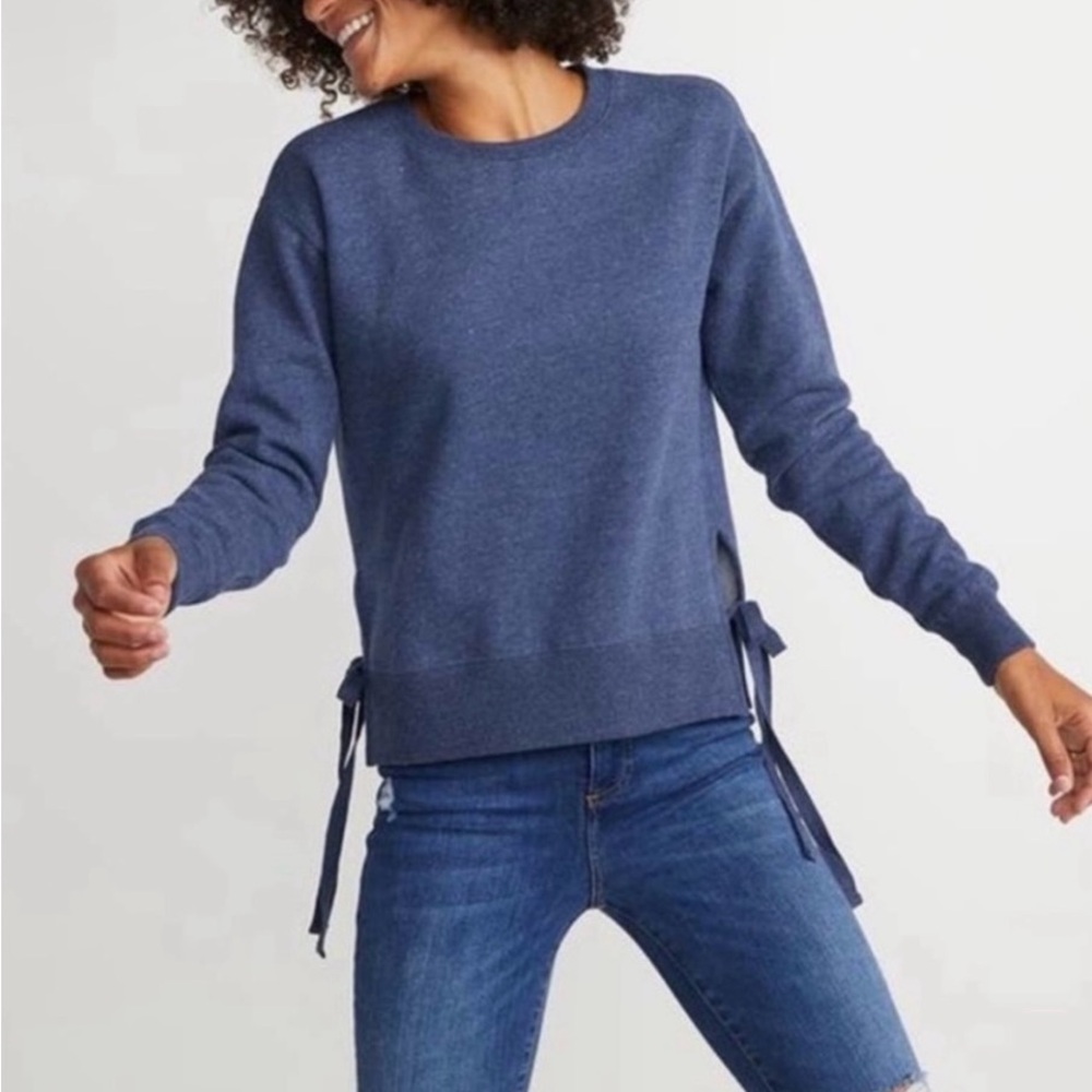Marine Layer Nora Crew Neck Sweatshirt with Side Ties